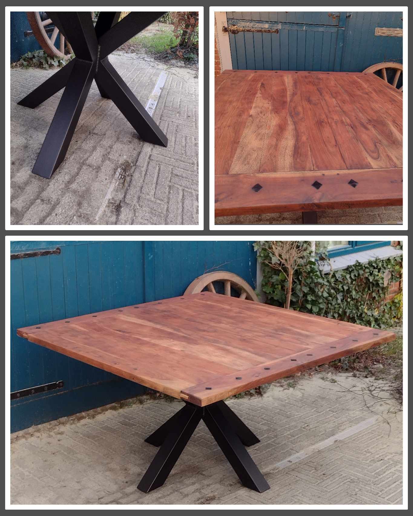 Eettafel vierkant met matrix poot. Direct leverbaar!