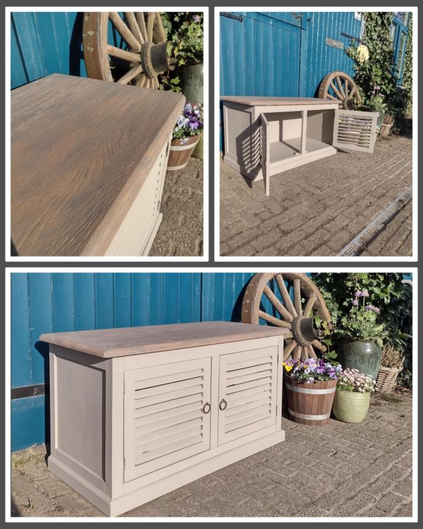 Landelijk kastje met louvre deurtjes