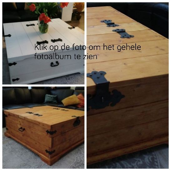 Wit gelakte kist terug origineel gemaakt en afgewerkt met meubelolie