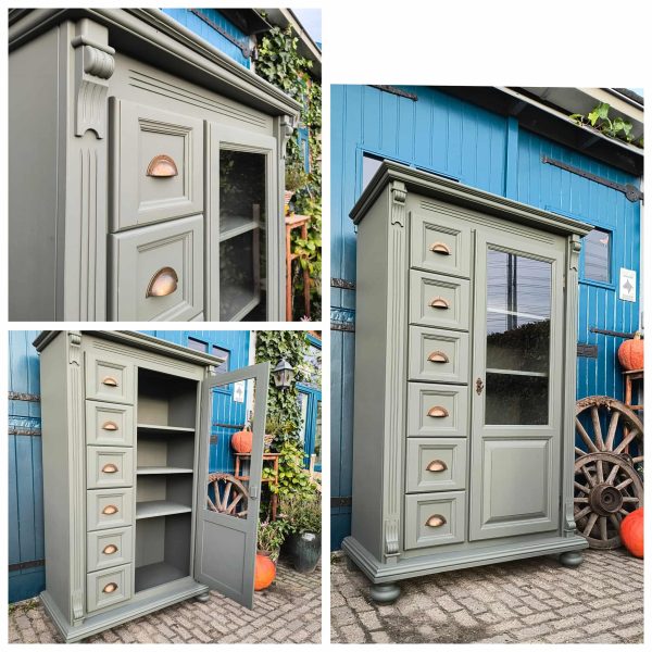 Spekkast ladekast grijsgroen