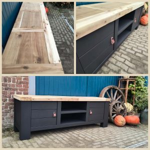 a5dfab56-190e-435d-950a-066889f5b839 Tv meubel mat zwart gezandstraald