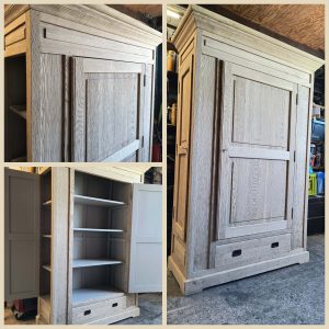 Jachtkast jagerskast massief eiken gezandstraald