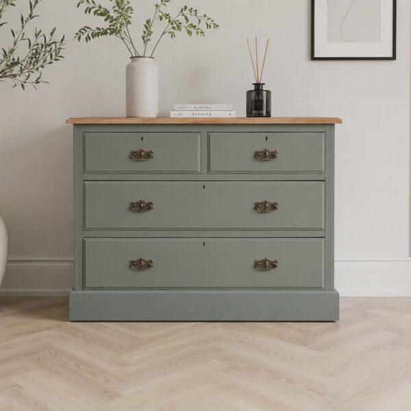 Vintage ladekast eucalyptus groen