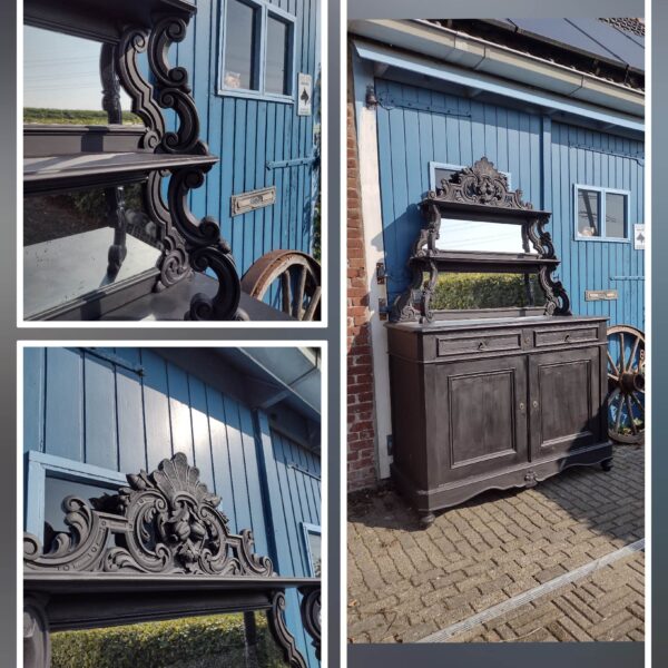 Brocante kast met spiegel