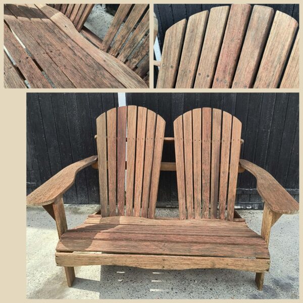 Love seat teakhout buiten bank