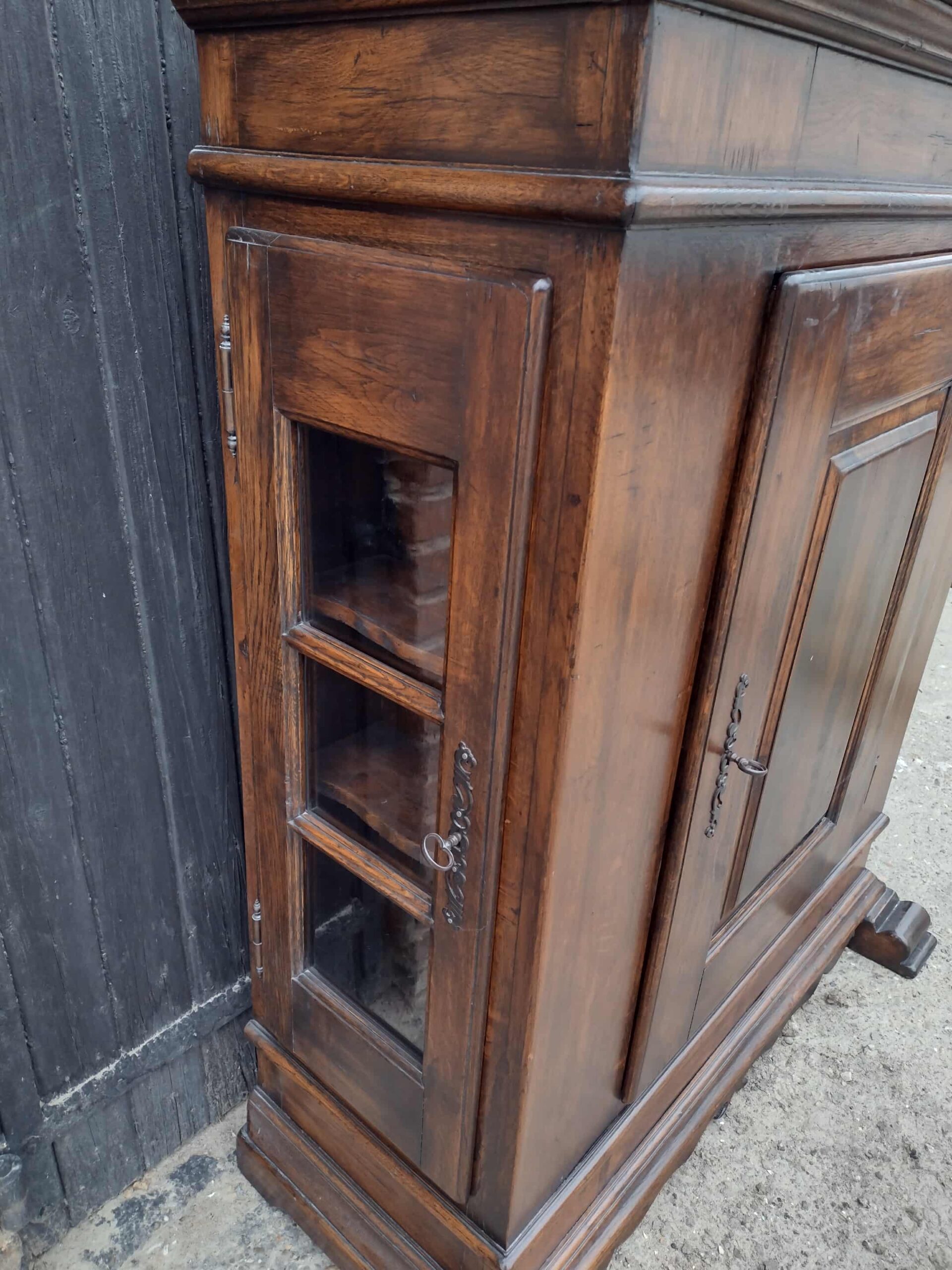 Prachtige eikenhouten kast met vitrinedeur - Image 4