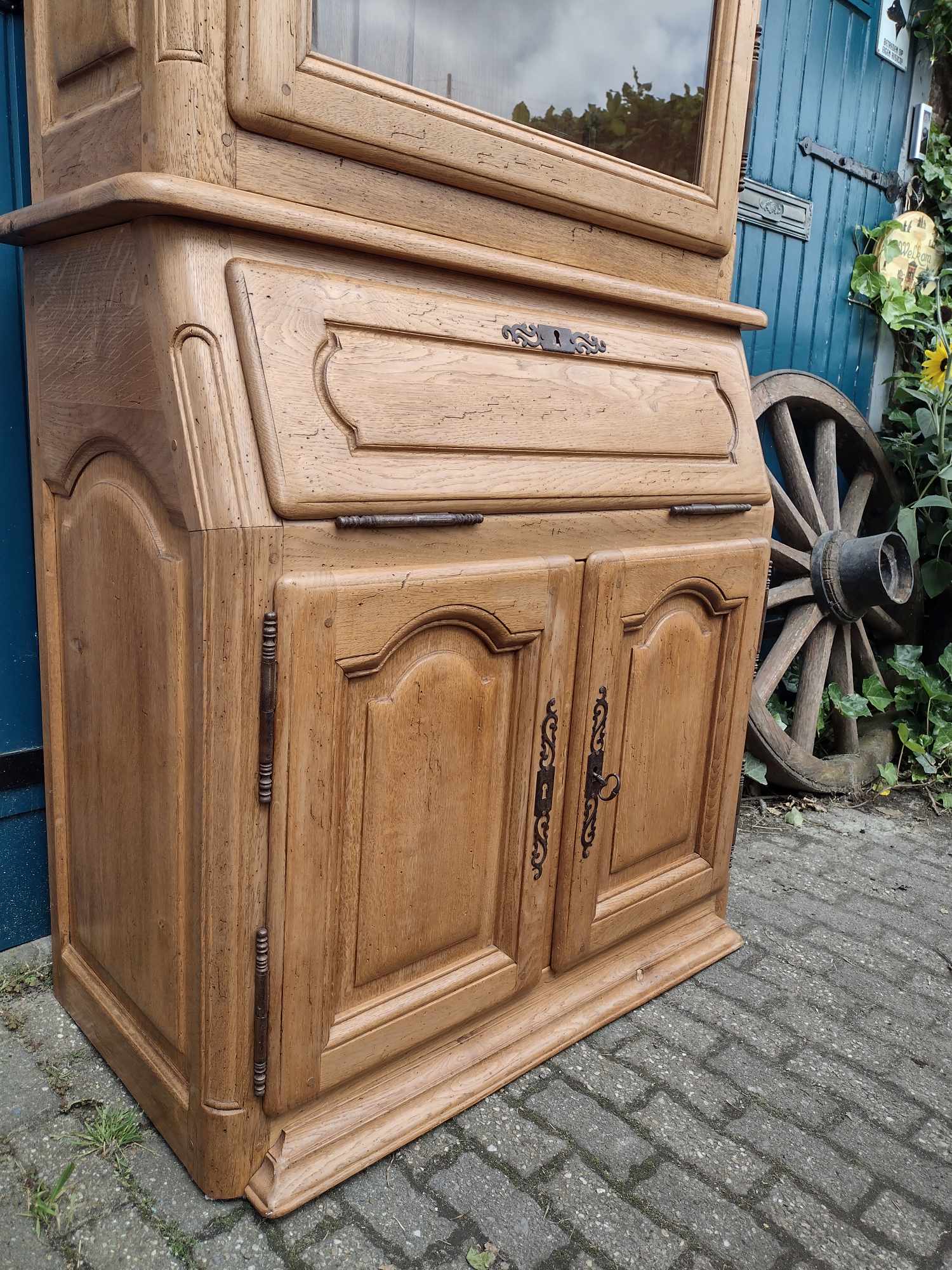 Hoge vitrinekast secretaire - Image 5