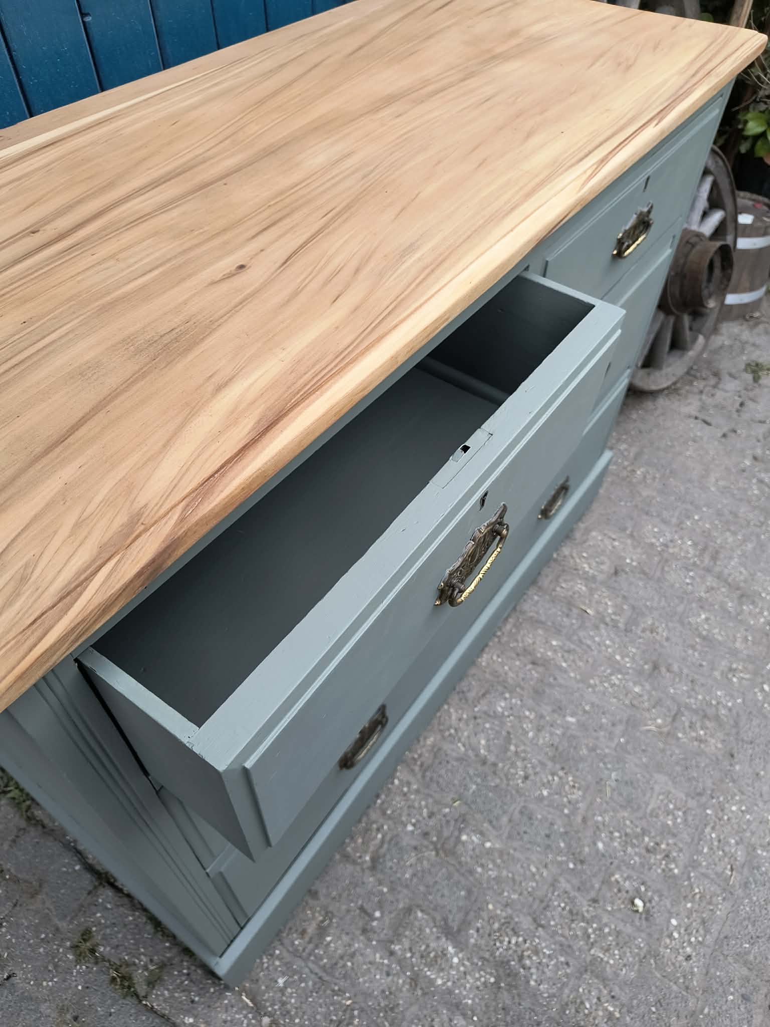 Vintage ladekast eucalyptus groen - Image 6