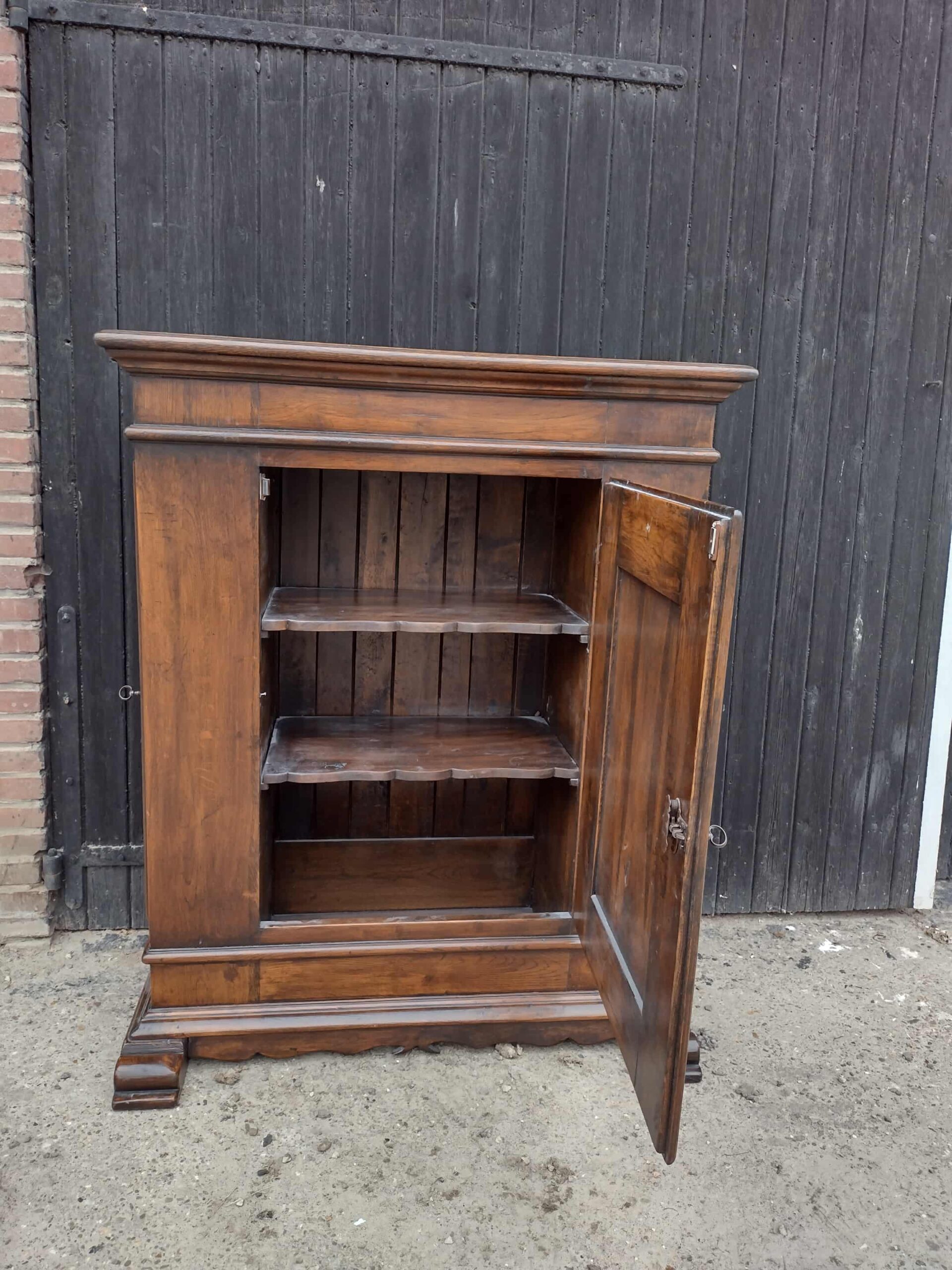 Prachtige eikenhouten kast met vitrinedeur - Image 3