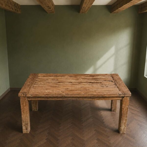Robuuste teakhouten tafel