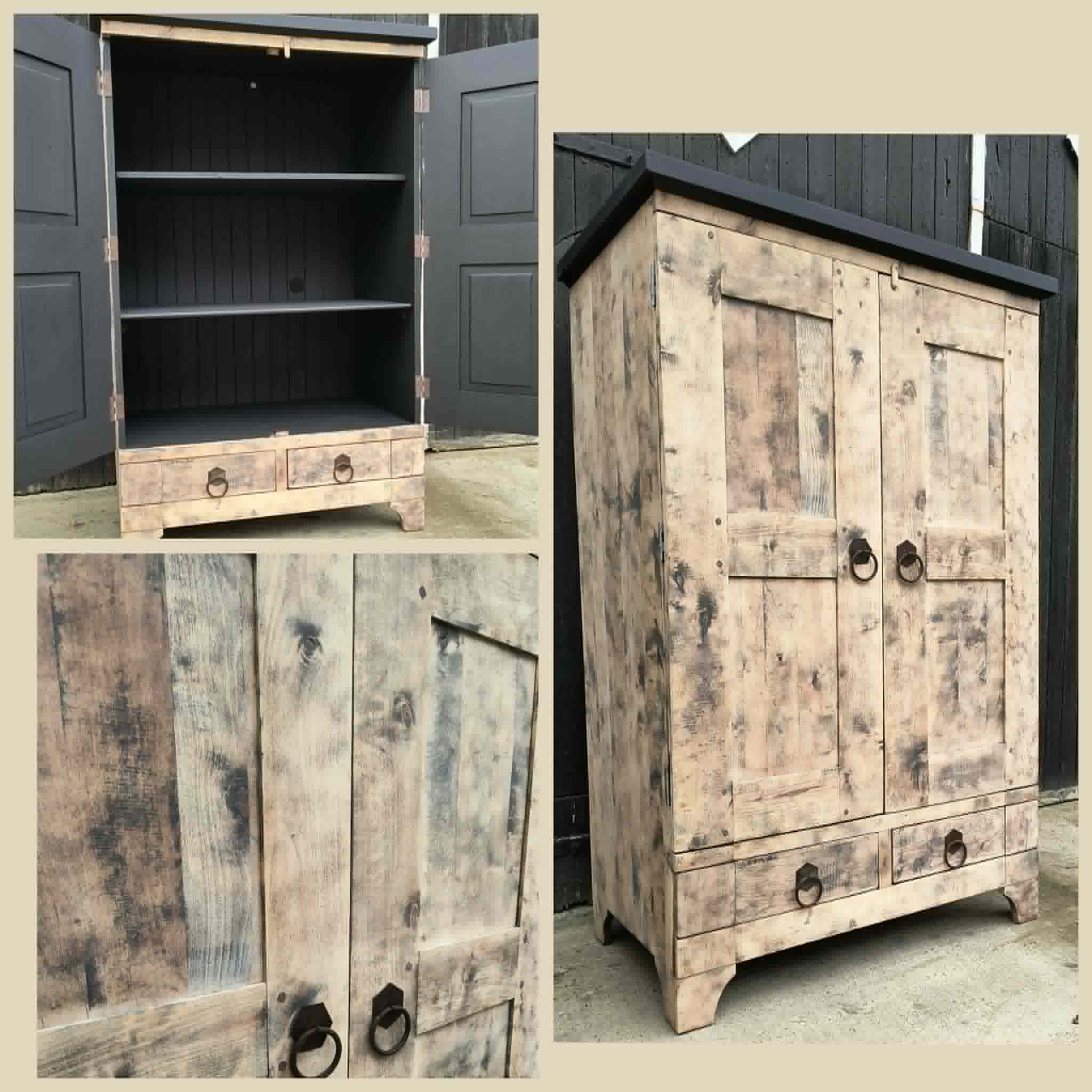 Stoere kast teak gezandstraald - Image 2