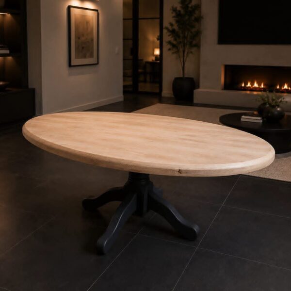 massief eiken tafel ovaal