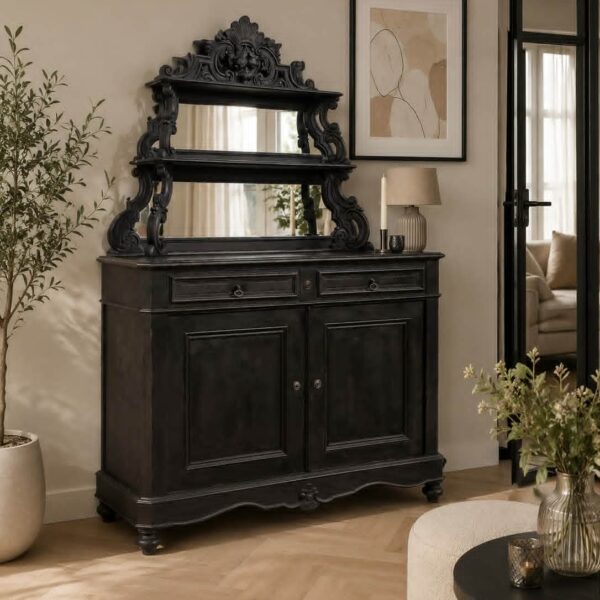 Brocante kast met spiegel