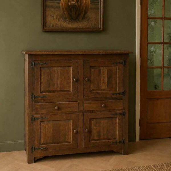 Stoere eiken kast met beslag