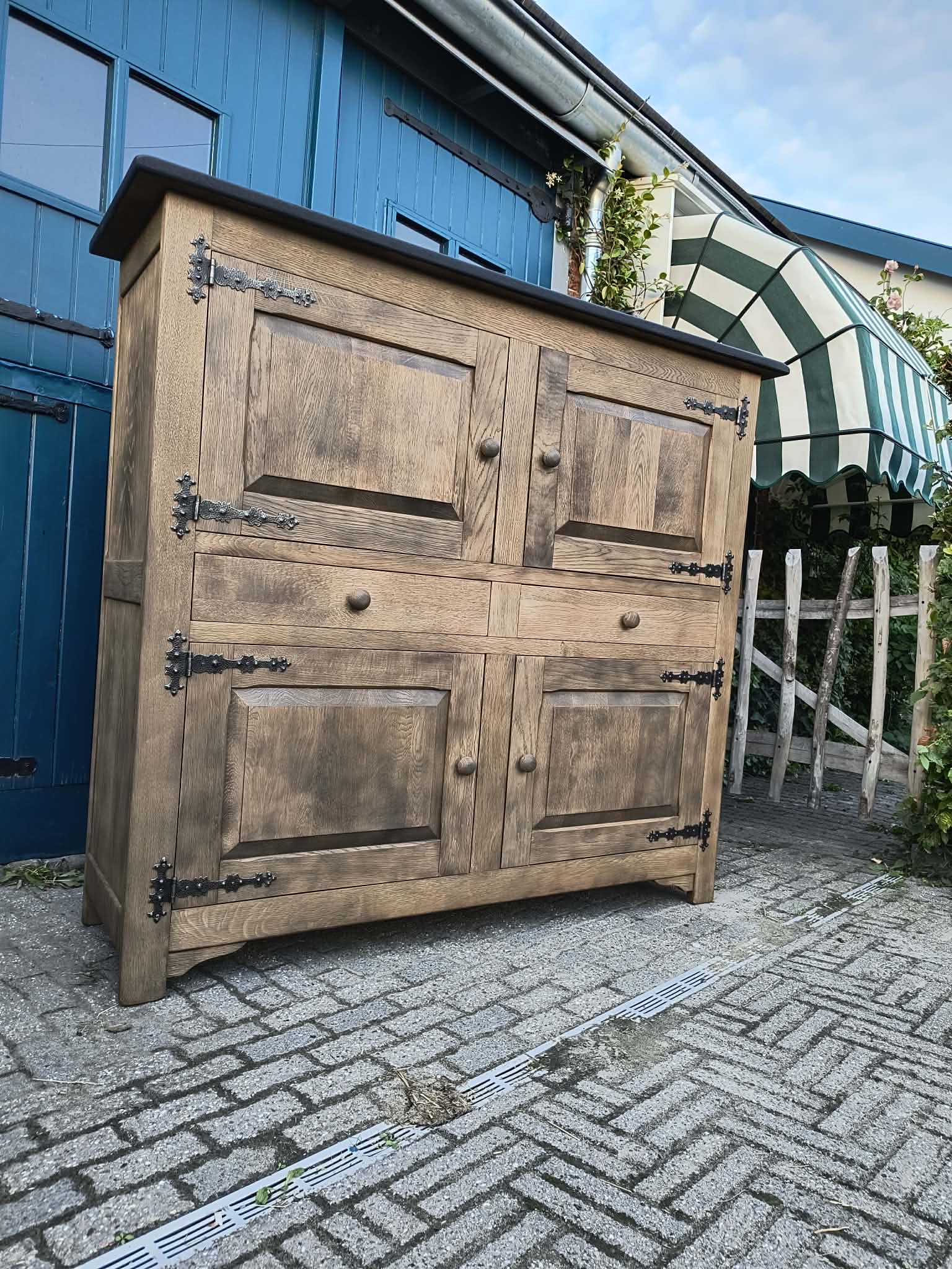 Stoere frans eiken kast gezandstraald - Image 5