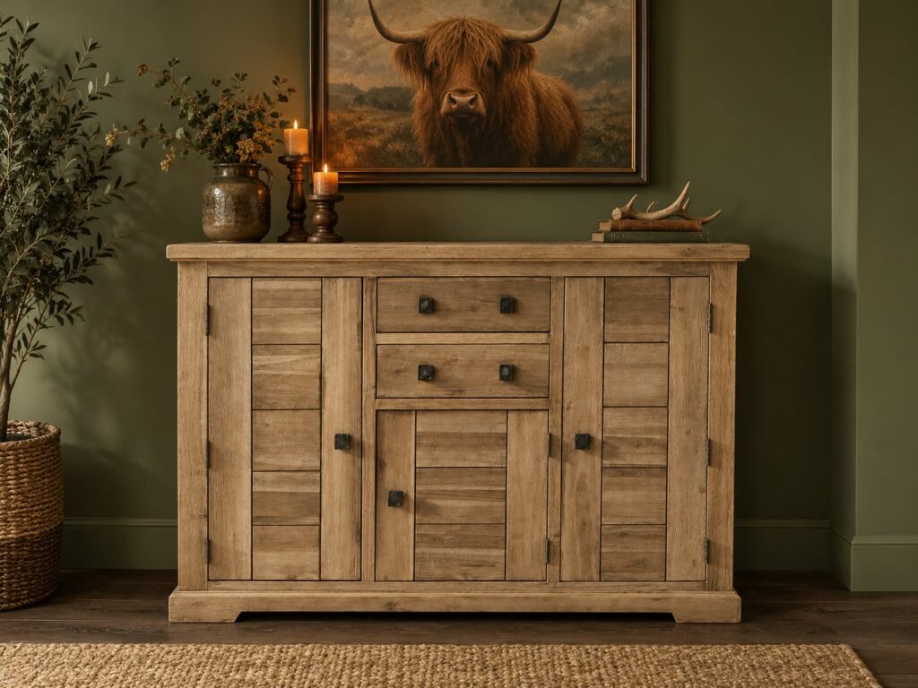 Teakhout dressoir gezandstraald