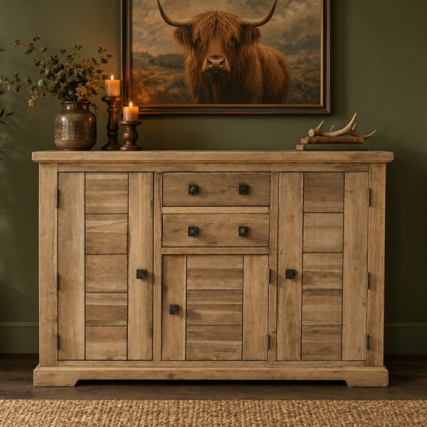 Teakhout dressoir gezandstraald