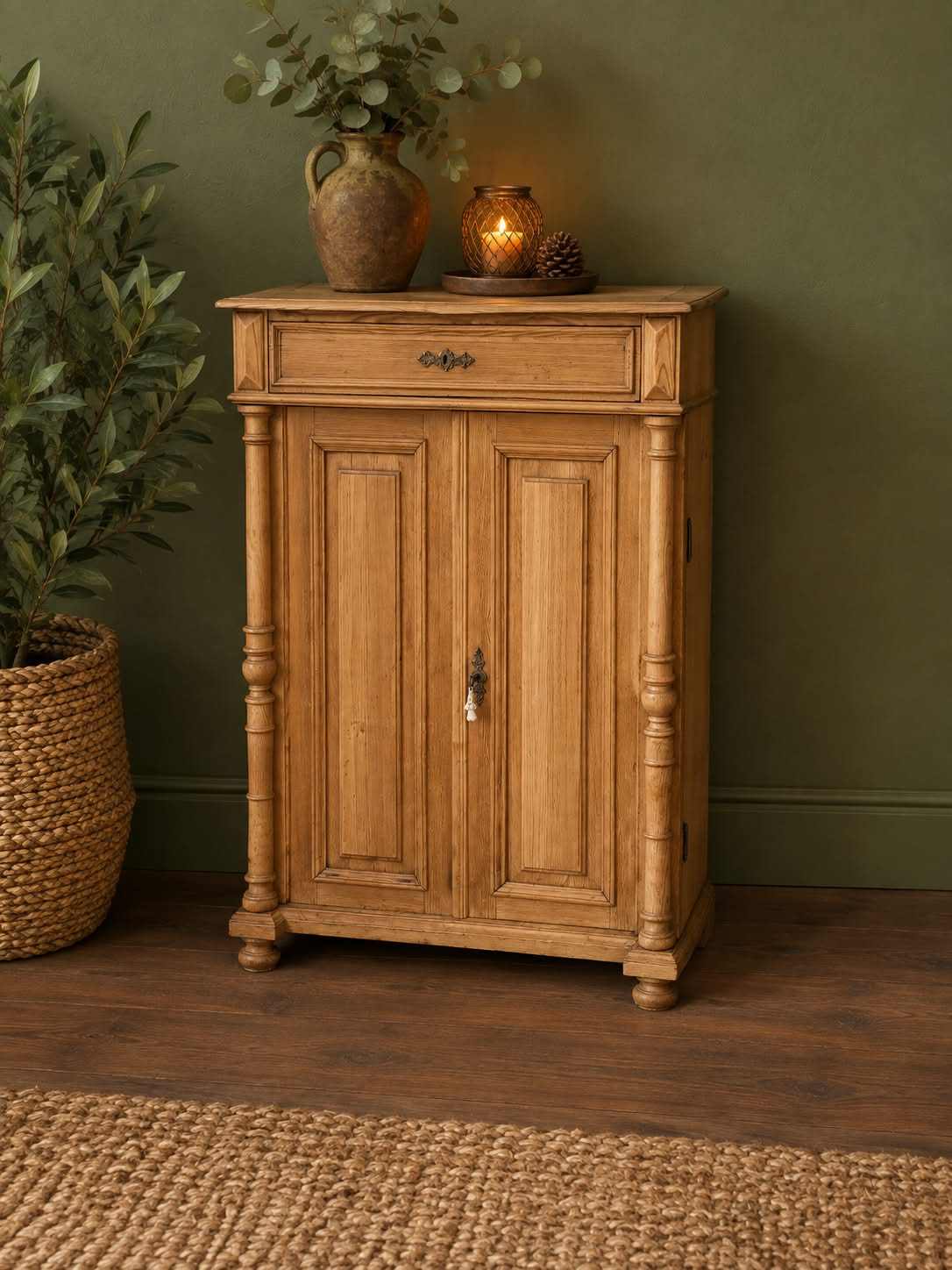 Vintage oud grenen meidenkast
