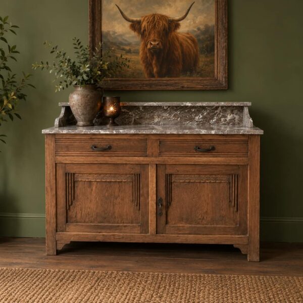 Vintage kast met marmer blad